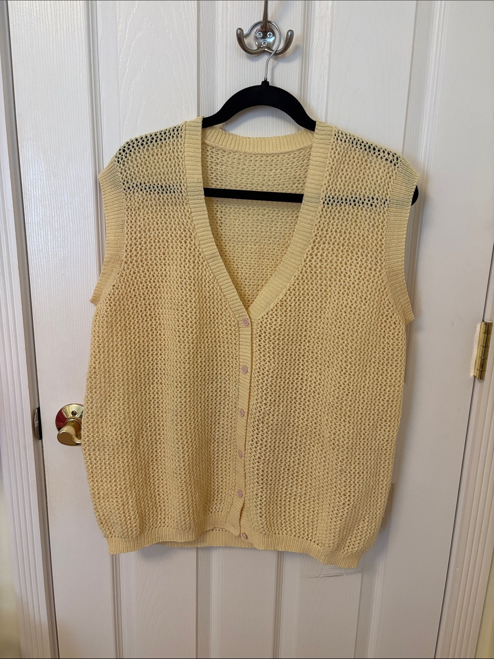 Light Yellow Knit Sweater Vest